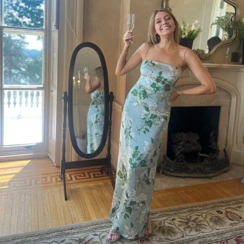 Reformation silk maxi dress size 8 Frankie Tea Garden floral - Picture 3 of 13